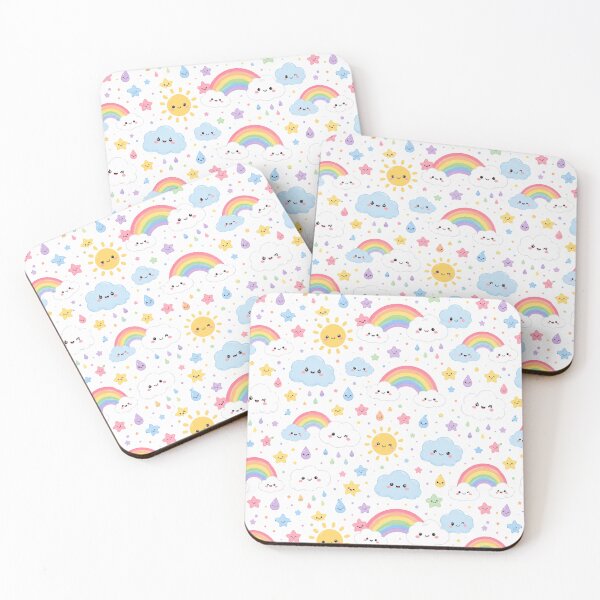 Item preview, Kawaii Rainbow Cloud Cute Seamless Pattern Print designed and sold by Inkworksbyshery.