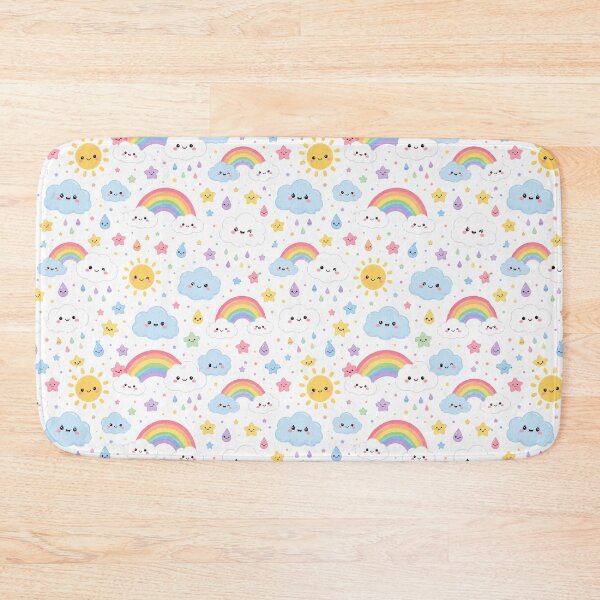 Item preview, Kawaii Rainbow Cloud Cute Seamless Pattern Print designed and sold by Inkworksbyshery.
