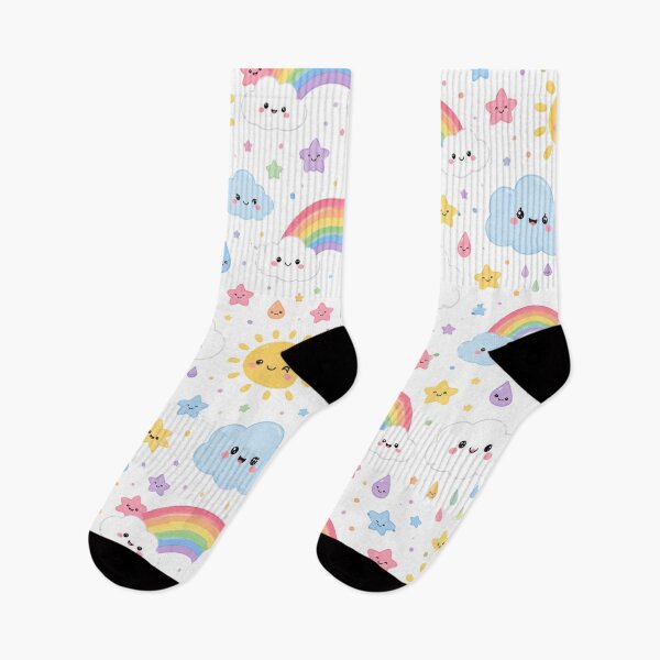 Item preview, Kawaii Rainbow Cloud Cute Seamless Pattern Print designed and sold by Inkworksbyshery.