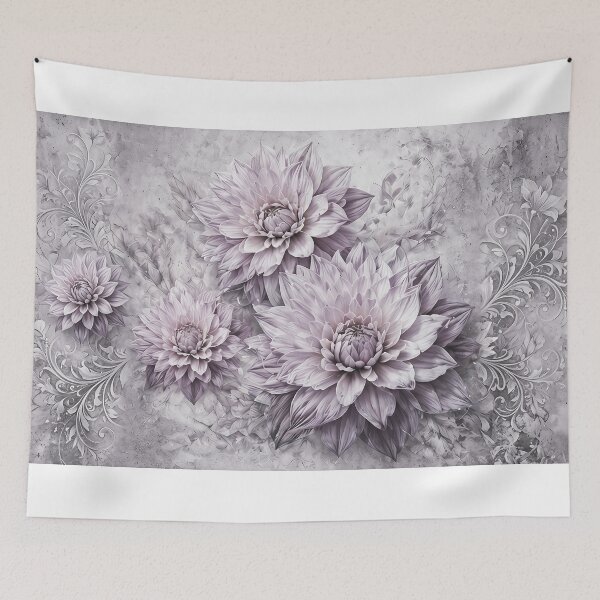 Item preview, Dusty Purple Peonies Grunge Marble Floral Art designed and sold by UCBrandDecor.