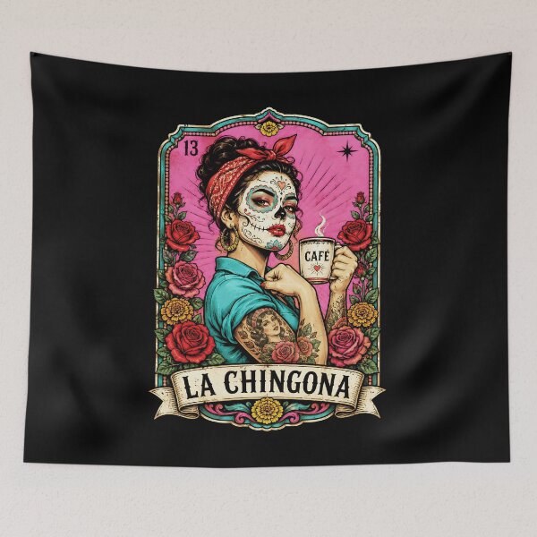 Item preview, La Chingona Cafecito Y Chisme Mexican Latina Strong Woman Cafe Coffee Lover designed and sold by DesignsByAnett.