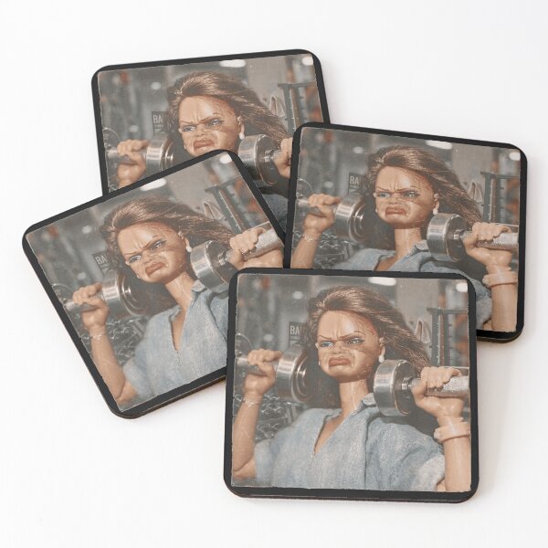 Item preview, Funny Doll Weightlifting at the Gym Intense Workout Face Vintage Style designed and sold by PhocoNibict.