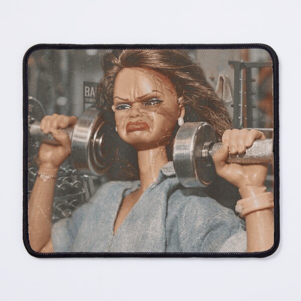 Item preview, Funny Doll Weightlifting at the Gym Intense Workout Face Vintage Style designed and sold by PhocoNibict.