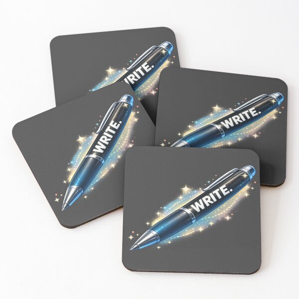 Item preview, Blue Glowing Writer Pen - "WRITE." Digital Art designed and sold by TripleVertex-1.