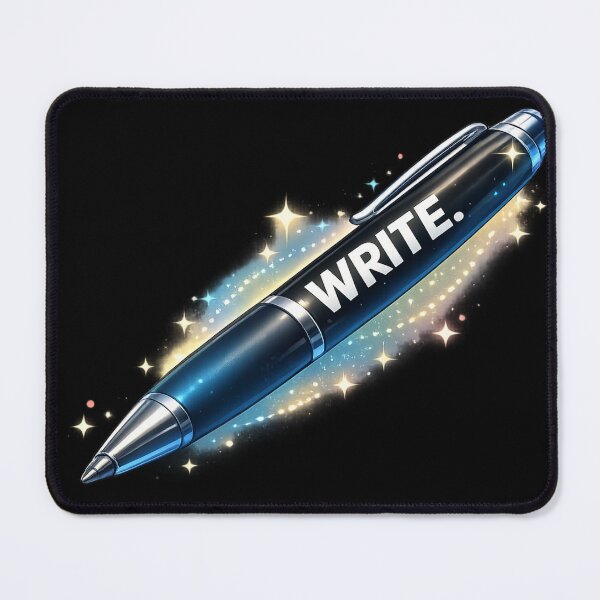 Item preview, Blue Glowing Writer Pen - "WRITE." Digital Art designed and sold by TripleVertex-1.