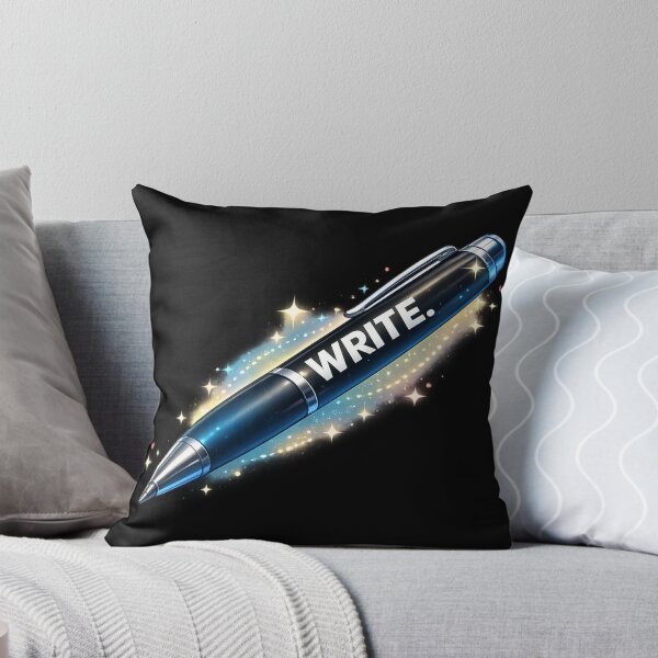 Item preview, Blue Glowing Writer Pen - "WRITE." Digital Art designed and sold by TripleVertex-1.