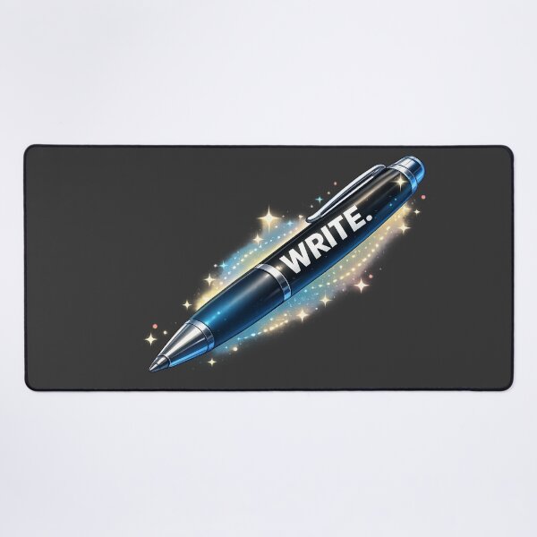 Item preview, Blue Glowing Writer Pen - "WRITE." Digital Art designed and sold by TripleVertex-1.