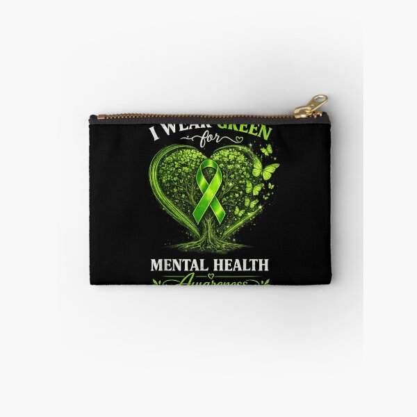 Item preview, I Wear Green for Mental Health Awareness Tree and Butterfly Heart Support designed and sold by EricCotanori.