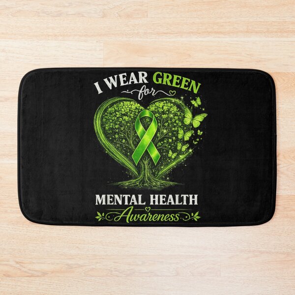 Item preview, I Wear Green for Mental Health Awareness Tree and Butterfly Heart Support designed and sold by EricCotanori.