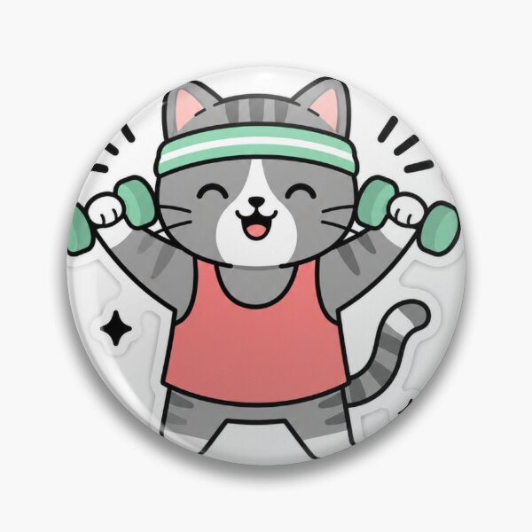 Item preview, Meowscle Mode On – Cute Workout Cat Sticker designed and sold by CheekyCharme.