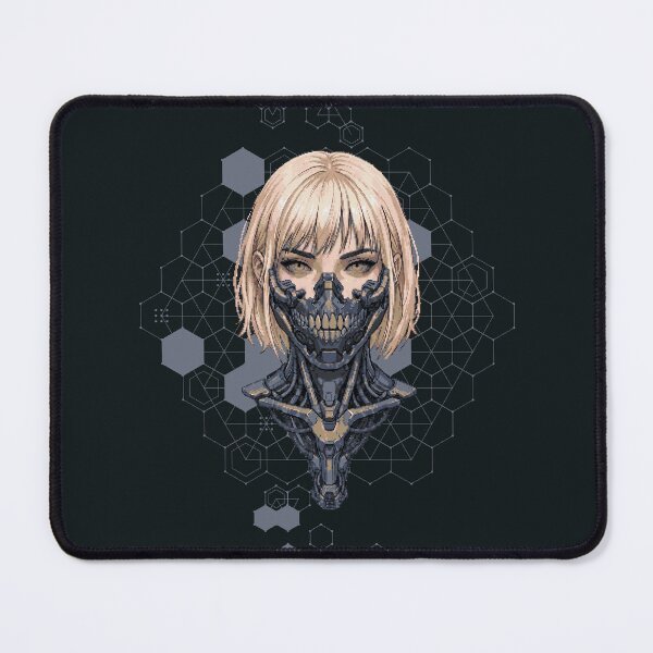 Item preview, Pixel Art Chrome Veins – Cyberpunk Cyborg Portrait designed and sold by aoto@nexusnode.
