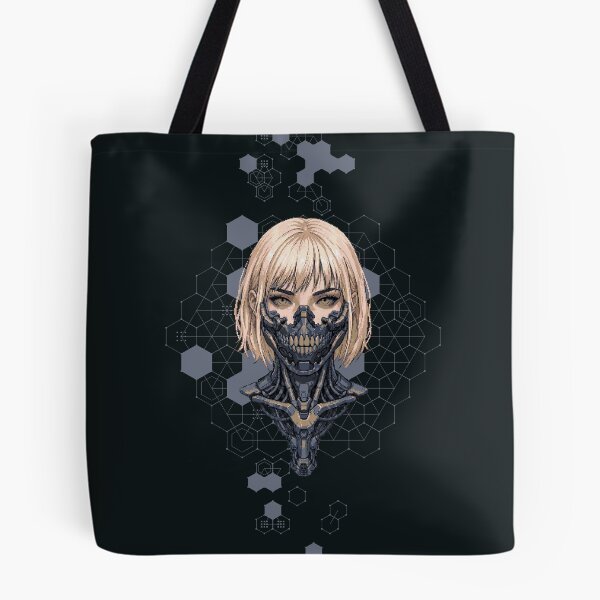 Item preview, Pixel Art Chrome Veins – Cyberpunk Cyborg Portrait designed and sold by aoto@nexusnode.