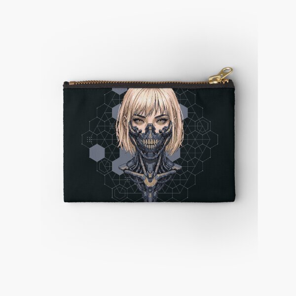 Item preview, Pixel Art Chrome Veins – Cyberpunk Cyborg Portrait designed and sold by aoto@nexusnode.