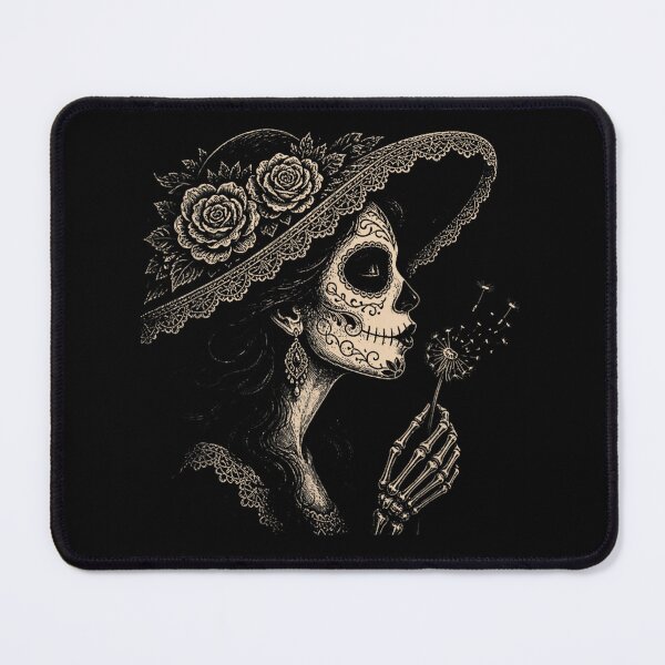 Item preview, Vintage Sugar Skull Lady with Rose Hat Day of the Dead Catrina designed and sold by EricCotanori.