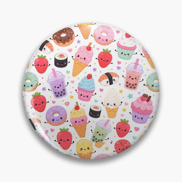 Item preview, Kawaii Cute Food Dessert Seamless Pattern Print designed and sold by Inkworksbyshery.