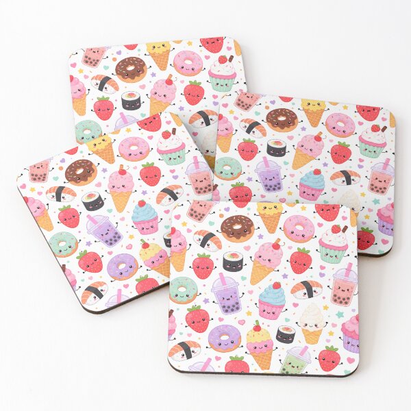 Item preview, Kawaii Cute Food Dessert Seamless Pattern Print designed and sold by Inkworksbyshery.
