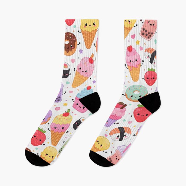 Item preview, Kawaii Cute Food Dessert Seamless Pattern Print designed and sold by Inkworksbyshery.