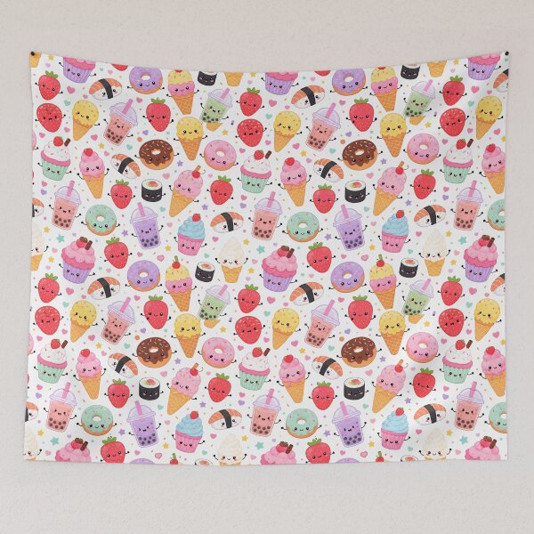 Item preview, Kawaii Cute Food Dessert Seamless Pattern Print designed and sold by Inkworksbyshery.