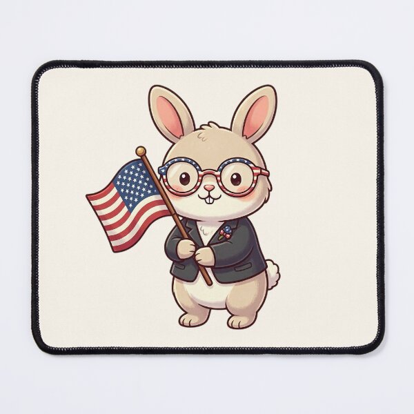 Item preview, Cute Patriotic Bunny With American Flag  designed and sold by SweetLilith.