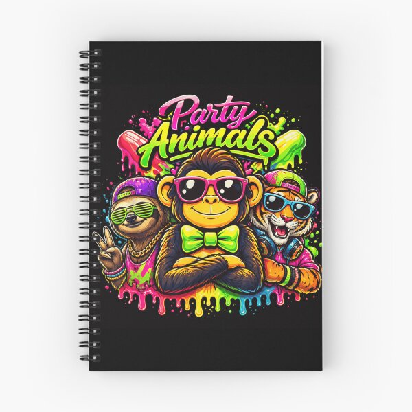 Item preview, Colorful Neon Party Animals Monkey Sloth and Tiger DJ Music Vibes Art designed and sold by EricCotanori.