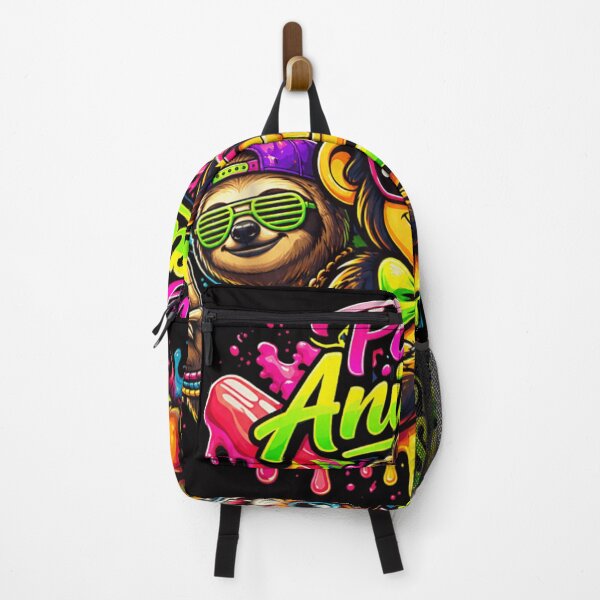 Item preview, Colorful Neon Party Animals Monkey Sloth and Tiger DJ Music Vibes Art designed and sold by EricCotanori.