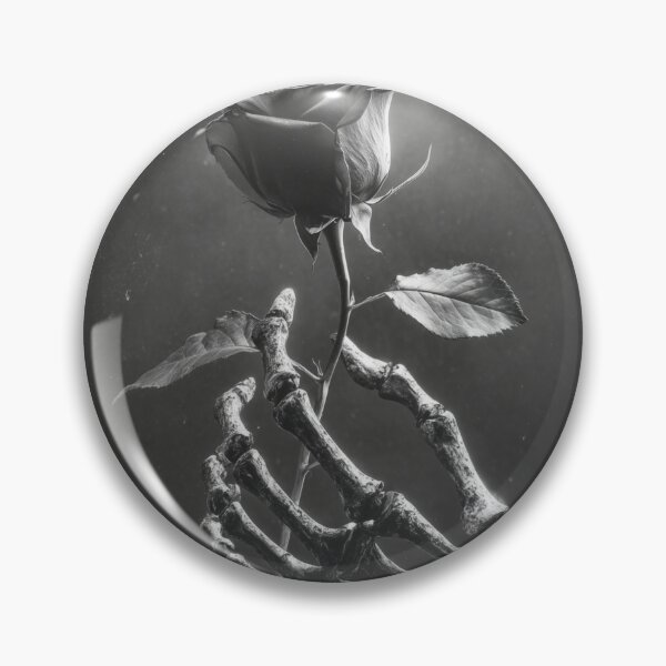 Item preview, Skeleton hand holding rose gray scale designed and sold by dcrc.