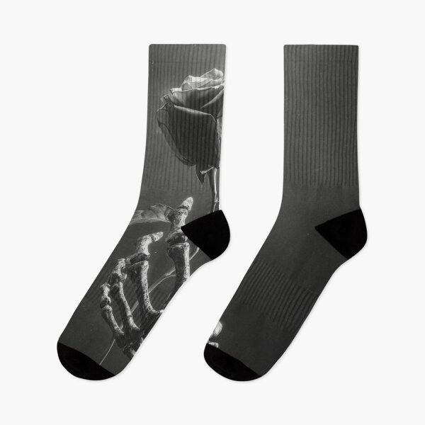 Item preview, Skeleton hand holding rose gray scale designed and sold by dcrc.