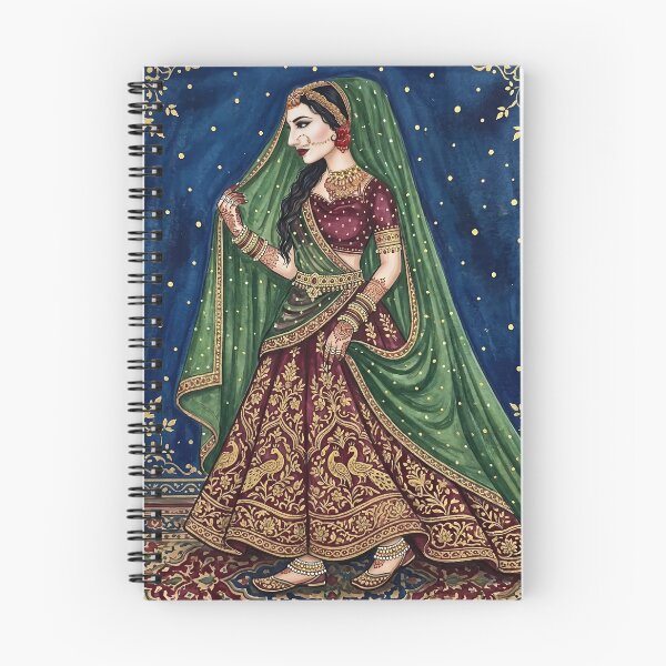 Item preview, Royal Indian Bride Art – Mughal Rajasthani Lehenga Painting | Traditional Bridal Illustration | Ethnic Wedding Artwork designed and sold by Bhaskar Digital Art.