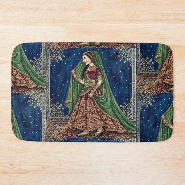 Item preview, Royal Indian Bride Art – Mughal Rajasthani Lehenga Painting | Traditional Bridal Illustration | Ethnic Wedding Artwork designed and sold by Bhaskar Digital Art.