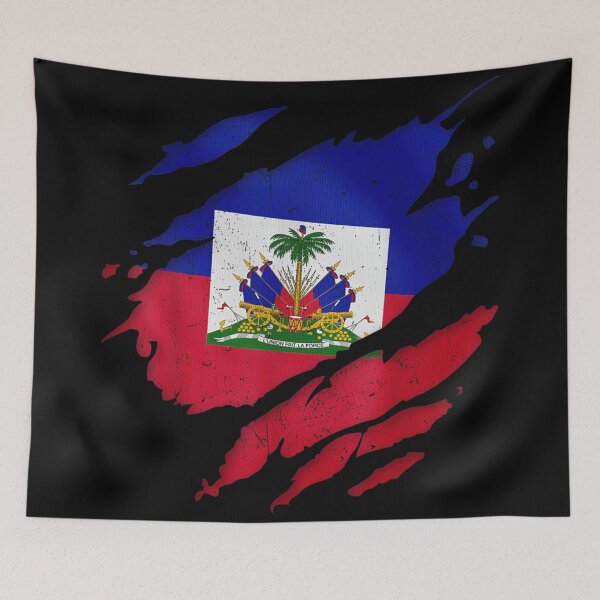 Item preview, Distressed Ripped Haiti Flag Design Haitian Pride and Heritage National Identity designed and sold by EricCotanori.