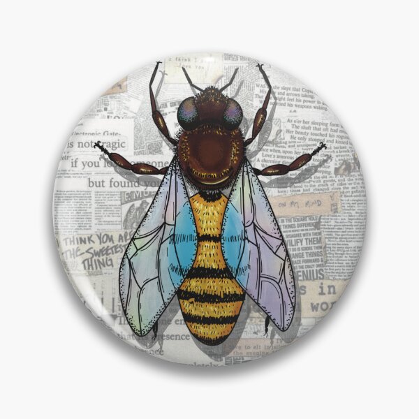 Item preview, Vintage Bee Illustration over Antique Paper Collage designed and sold by Becky-Poppins.