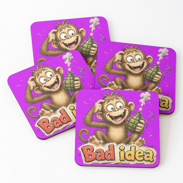 Item preview, Bad Idea Monkey Sticker – Funny Chaos Cartoon Art designed and sold by Felixuss.