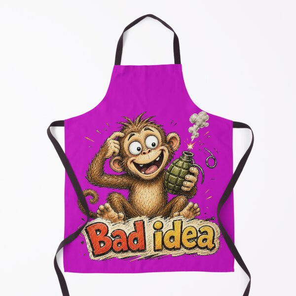 Item preview, Bad Idea Monkey Sticker – Funny Chaos Cartoon Art designed and sold by Felixuss.