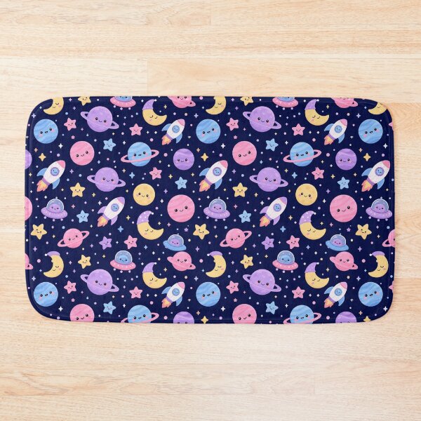 Item preview, Kawaii Space Cute Planet Star Seamless Pattern Print designed and sold by Inkworksbyshery.