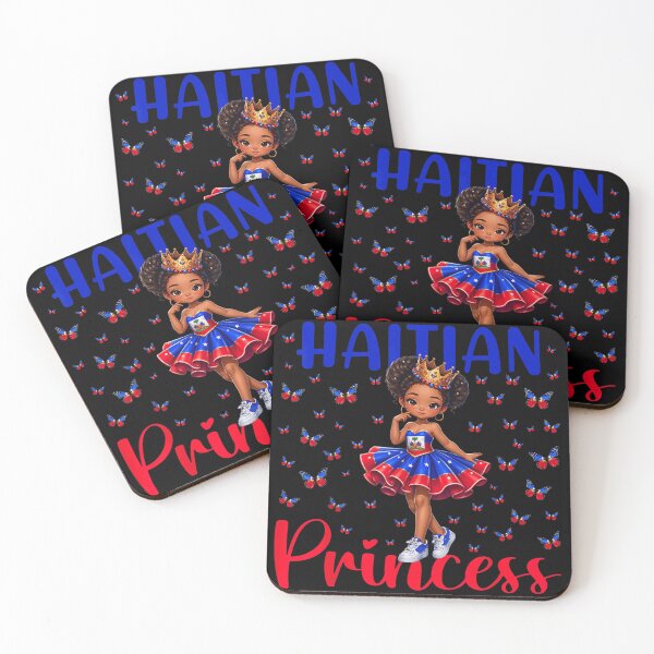 Item preview, Cute Haitian Princess Girl with Flag Dress and Butterflies Heritage Pride Art designed and sold by LakenDraphil.