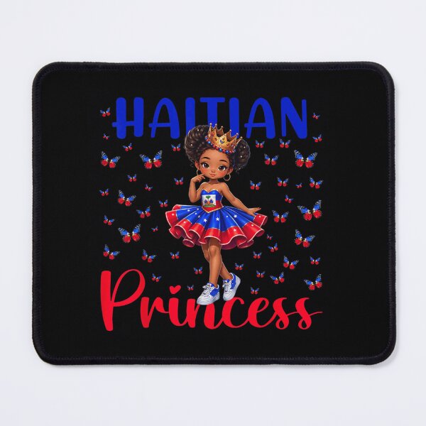 Item preview, Cute Haitian Princess Girl with Flag Dress and Butterflies Heritage Pride Art designed and sold by LakenDraphil.