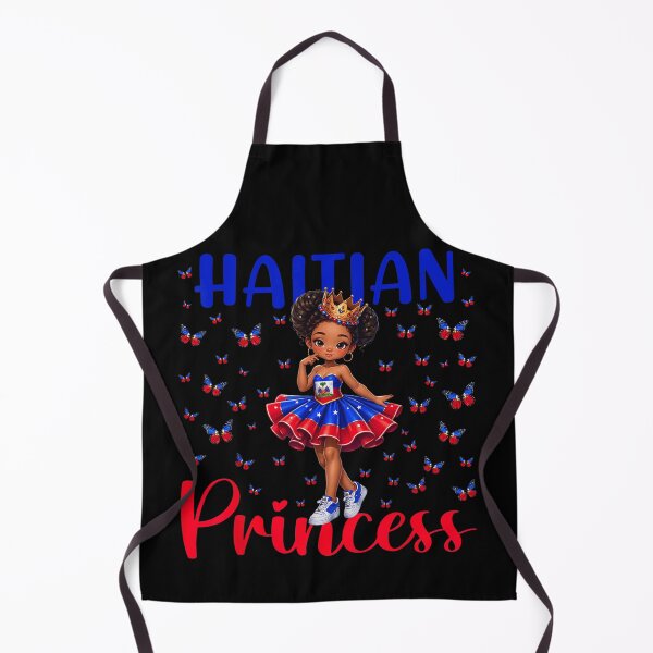 Item preview, Cute Haitian Princess Girl with Flag Dress and Butterflies Heritage Pride Art designed and sold by LakenDraphil.