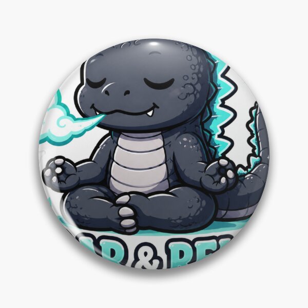 Item preview, Roar & Relax – Cute Zen Kaiju Sticker designed and sold by CheekyCharme.