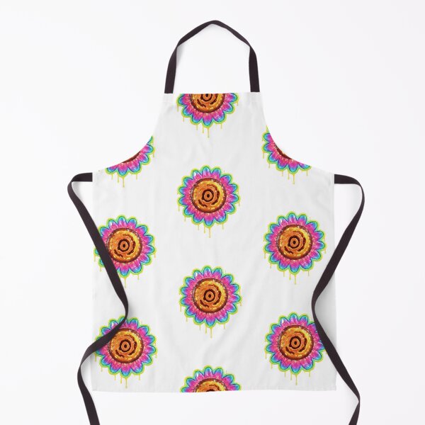 Item preview, Psychedelic Melting Sunflower Donut Sticker | Colorful Drippy Pop Art Design designed and sold by Inka Moon Design.