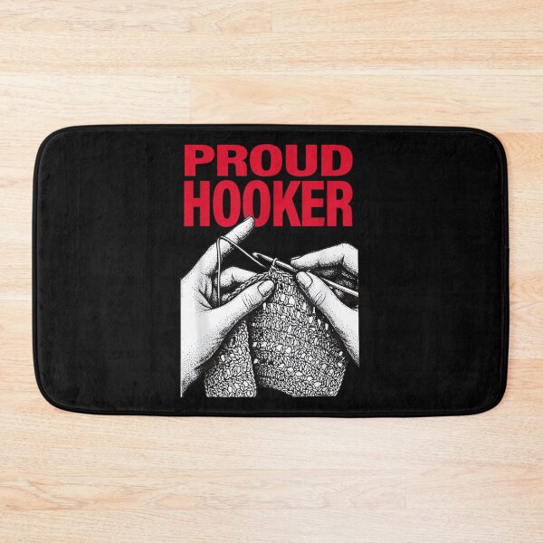 Item preview, Proud Hooker Funny Crochet and Knitting Enthusiast Hand Drawn Crafting Design designed and sold by LakenDraphil.