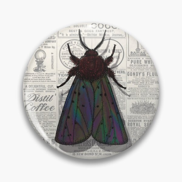 Item preview, Vintage Moth Illustration over Antique Paper Collage designed and sold by Becky-Poppins.