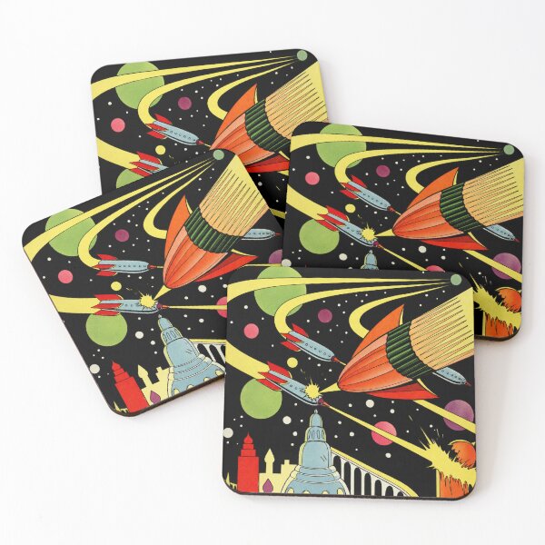 Item preview, Vintage Sci‑Fi Comic Cover – Retro Rocket Battle in Deep Space designed and sold by Analog Aura .
