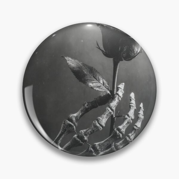Item preview, Skeleton hand holding rose gray scale designed and sold by dcrc.