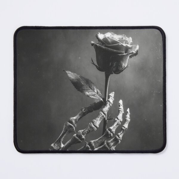 Item preview, Skeleton hand holding rose gray scale designed and sold by dcrc.