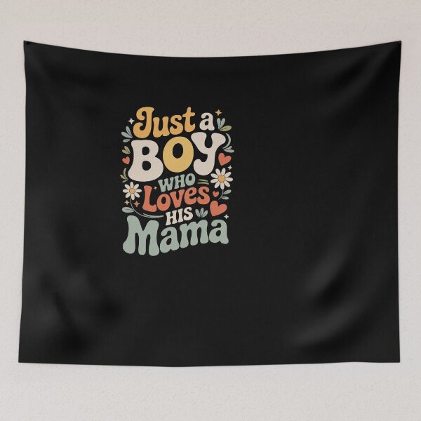 Item preview, Just a Boy Who Loves His Mama Retro Groovy Design designed and sold by SuperAndSocial.