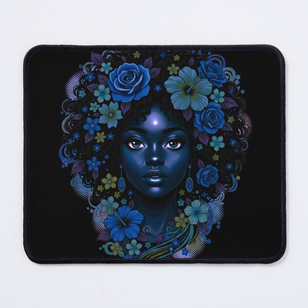 Item preview, Copy of Deep Black Woman With Floral Crown dark blue designed and sold by BlessedBlackBeautiful.