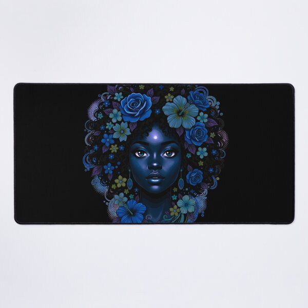 Item preview, Copy of Deep Black Woman With Floral Crown dark blue designed and sold by BlessedBlackBeautiful.