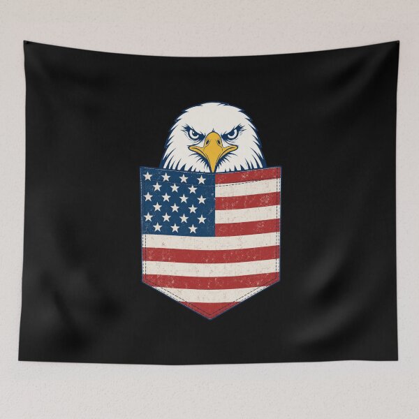 Item preview, 4th of July USA Flag Patriotic Eagle Pocket Funny  designed and sold by clothesy7.