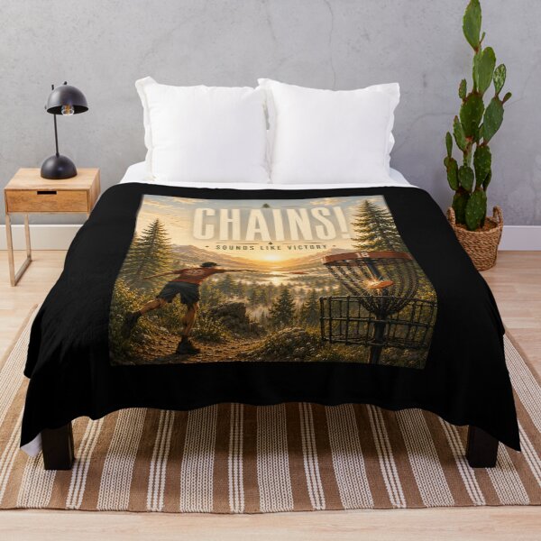 Item preview, Chains! Sounds Like Victory – Mountain Sunrise Disc Golf Art designed and sold by Swanny's Custom T-shirt and Gift Designs.