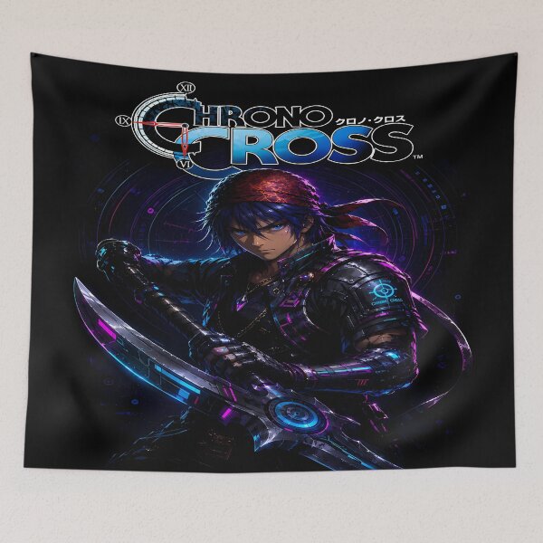 Item preview, Cyberpunk Serge Chrono Cross Art | Neon Futuristic Warrior - Chrono Trigger Aesthetic Design designed and sold by Trinidesigns123.